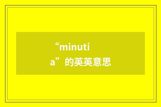 “minutia”的英英意思