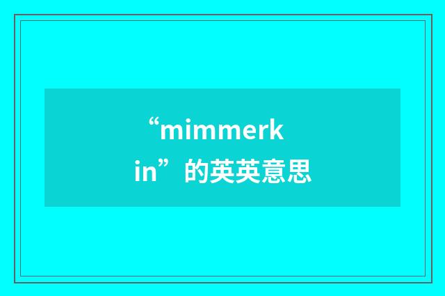 “mimmerkin”的英英意思