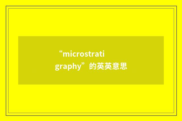 “microstratigraphy”的英英意思