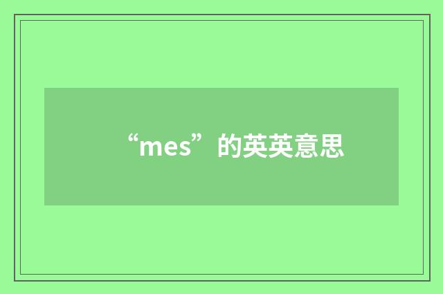 “mes”的英英意思