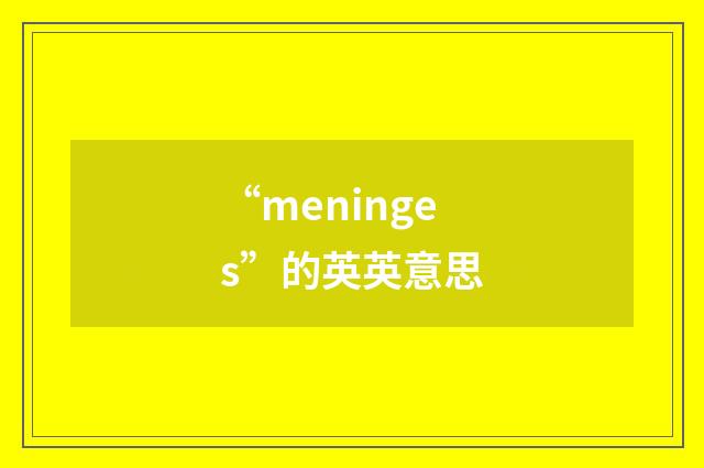 “meninges”的英英意思