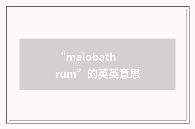 “malobathrum”的英英意思