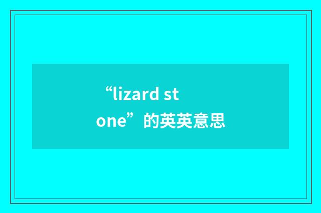“lizard stone”的英英意思