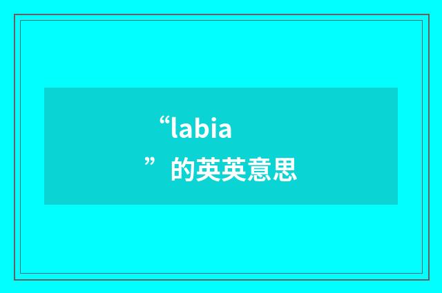 “labia”的英英意思