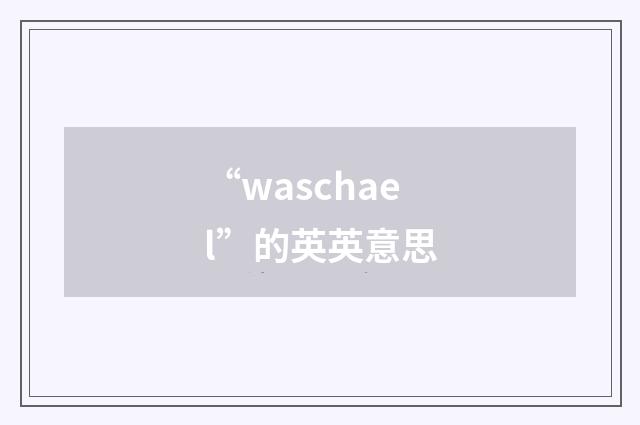 “waschael”的英英意思
