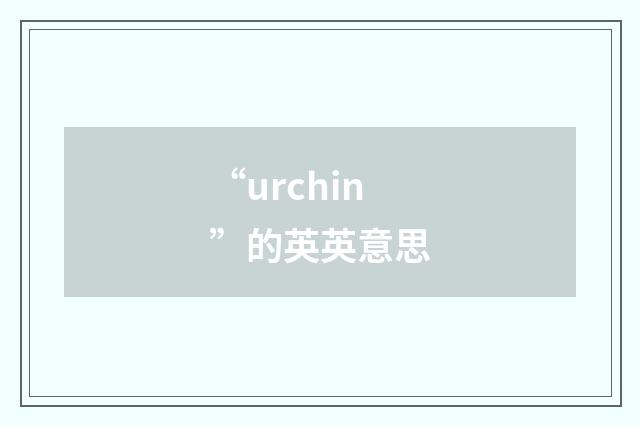 “urchin”的英英意思