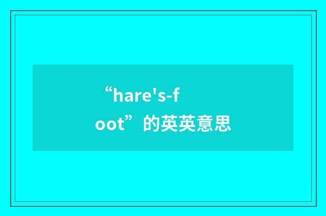 “hare's-foot”的英英意思