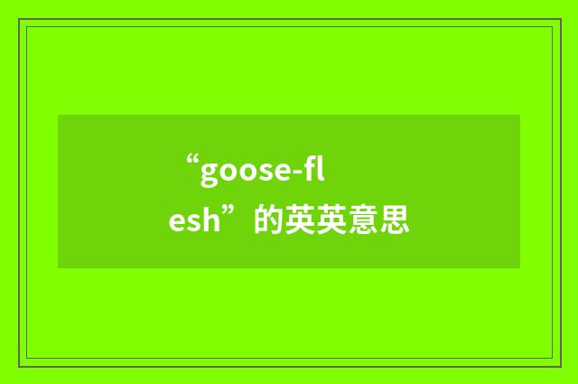 “goose-flesh”的英英意思
