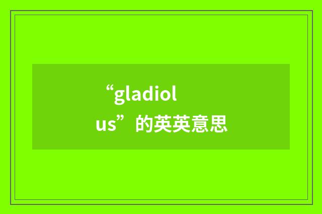 “gladiolus”的英英意思