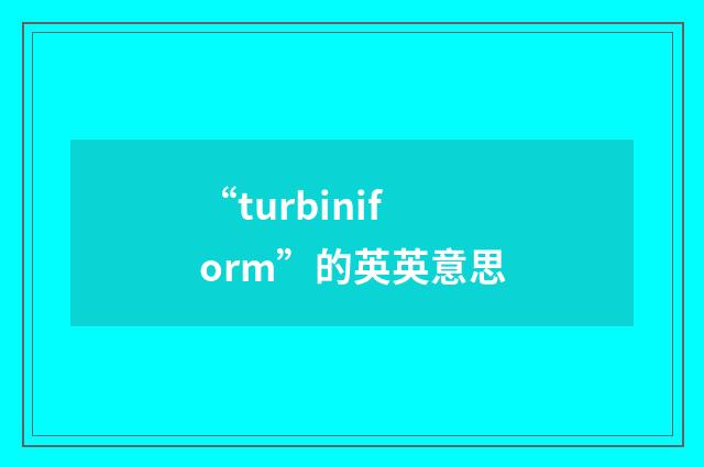 “turbiniform”的英英意思