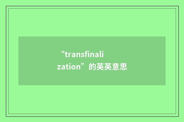 “transfinalization”的英英意思