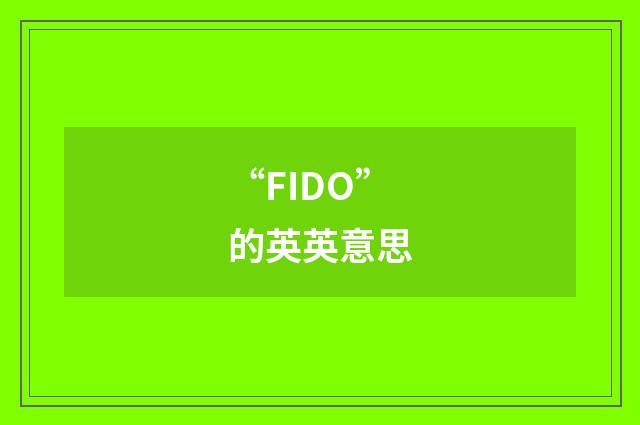 “FIDO”的英英意思
