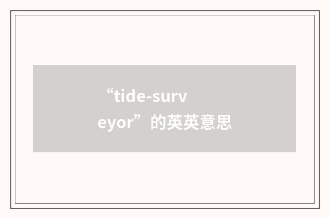 “tide-surveyor”的英英意思