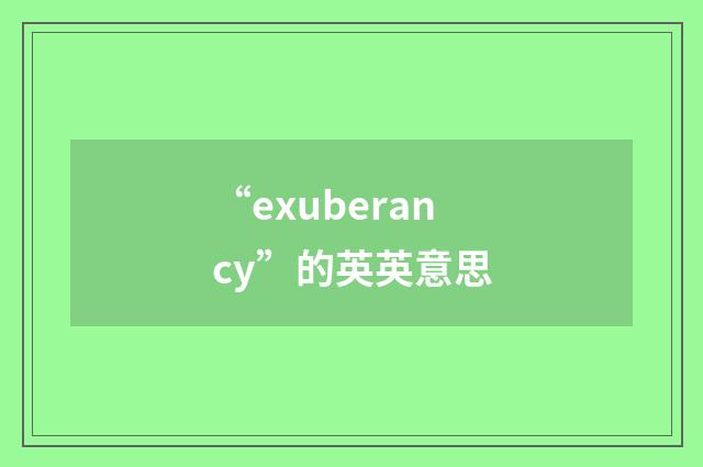 “exuberancy”的英英意思