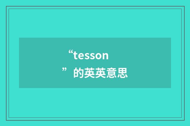 “tesson”的英英意思