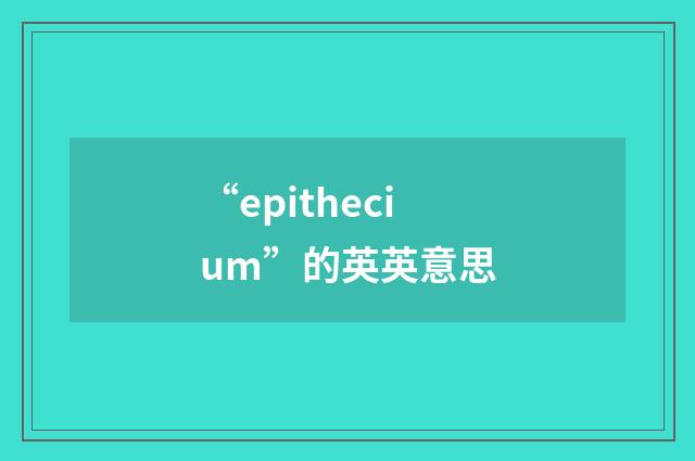 “epithecium”的英英意思