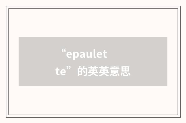 “epaulette”的英英意思