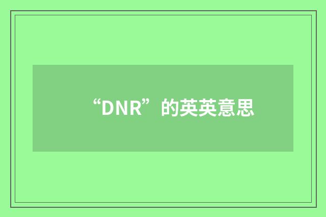 “DNR”的英英意思