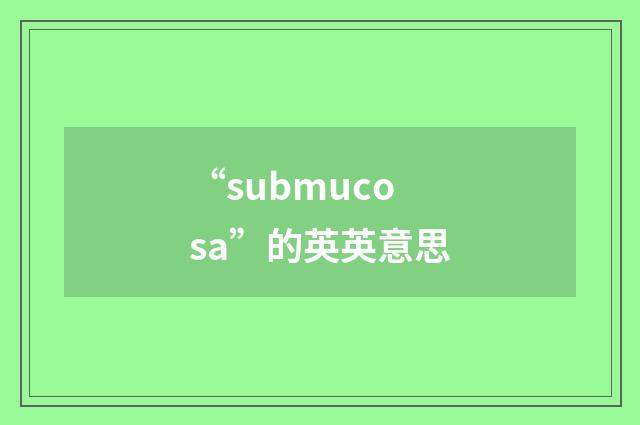 “submucosa”的英英意思