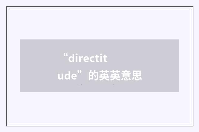 “directitude”的英英意思