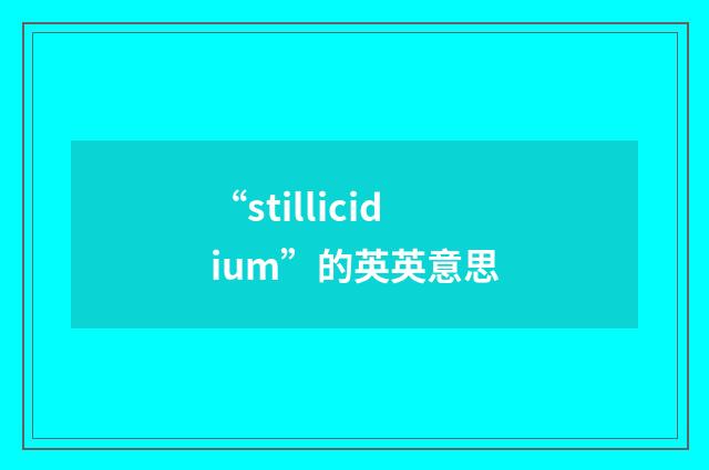 “stillicidium”的英英意思