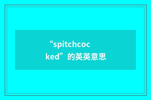 “spitchcocked”的英英意思