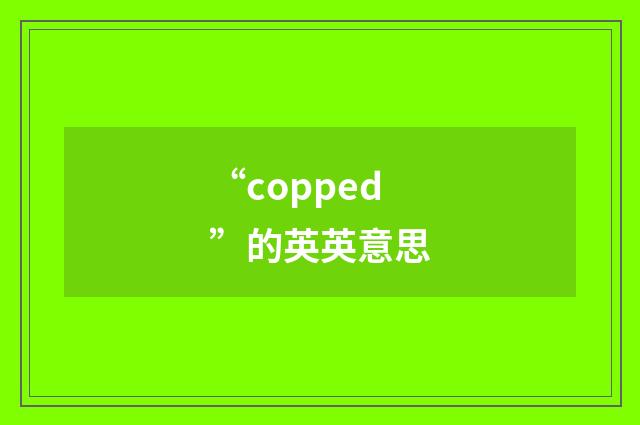 “copped”的英英意思