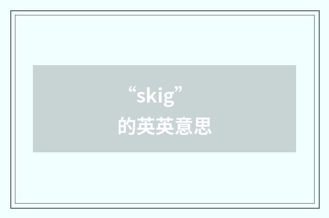 “skig”的英英意思