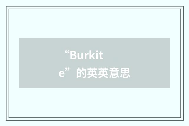 “Burkite”的英英意思