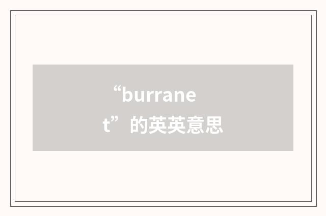 “burranet”的英英意思
