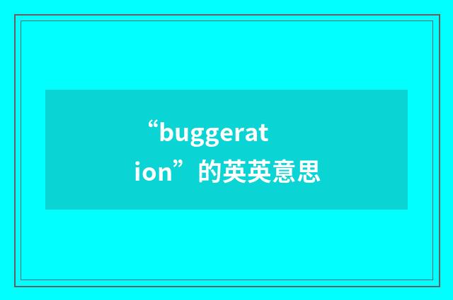 “buggeration”的英英意思