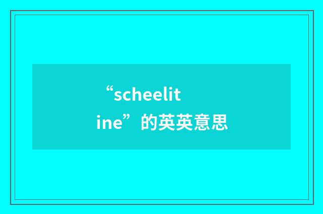 “scheelitine”的英英意思