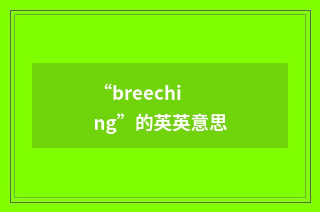 “breeching”的英英意思