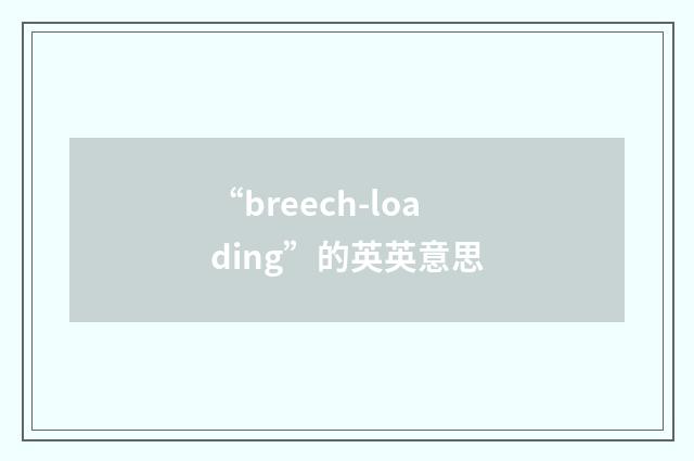 “breech-loading”的英英意思