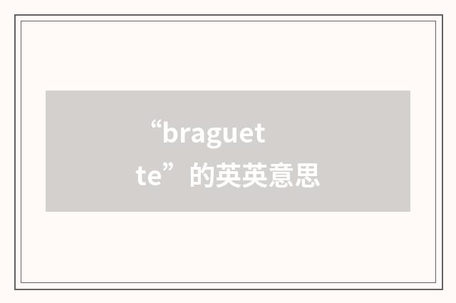 “braguette”的英英意思
