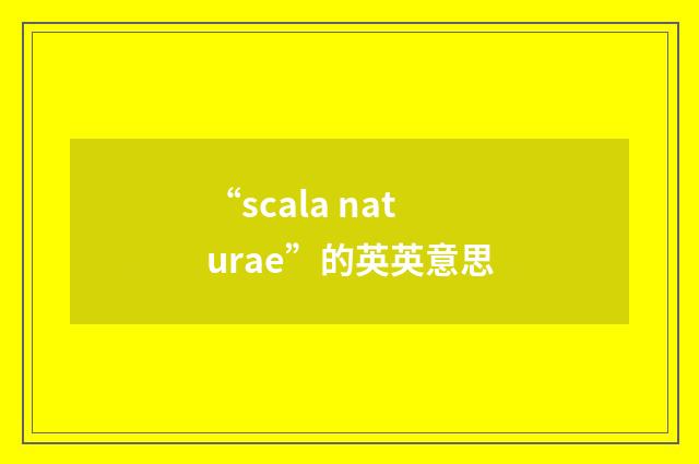 “scala naturae”的英英意思