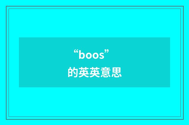 “boos”的英英意思