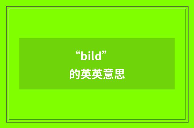 “bild”的英英意思