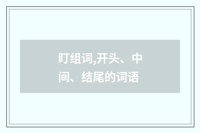 盯组词,开头、中间、结尾的词语