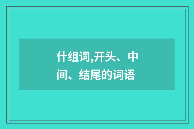 什组词,开头、中间、结尾的词语