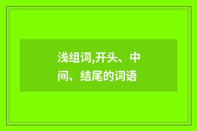 浅组词,开头、中间、结尾的词语