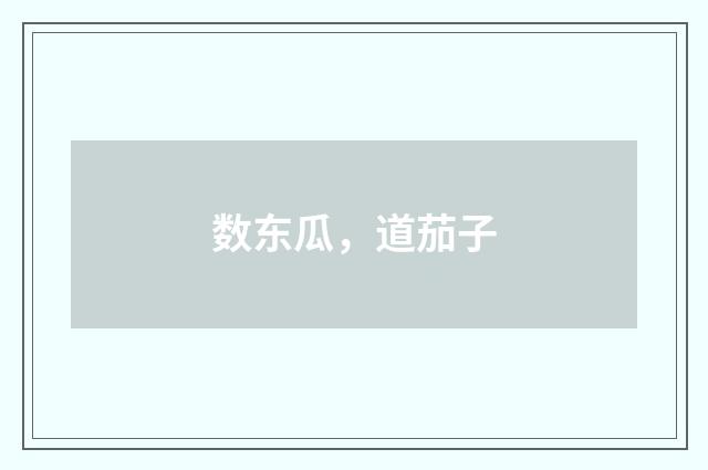 数东瓜，道茄子
