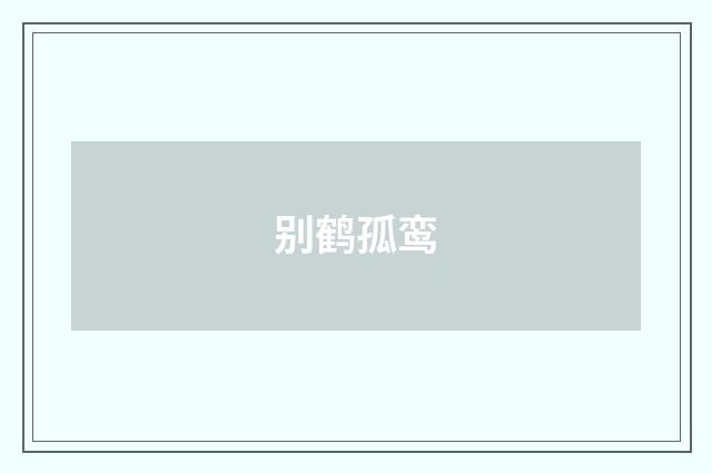 别鹤孤鸾