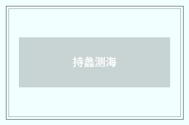 持蠡测海