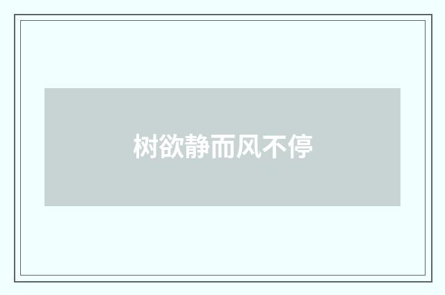 树欲静而风不停