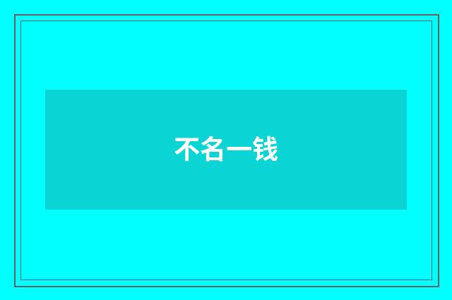 不名一钱