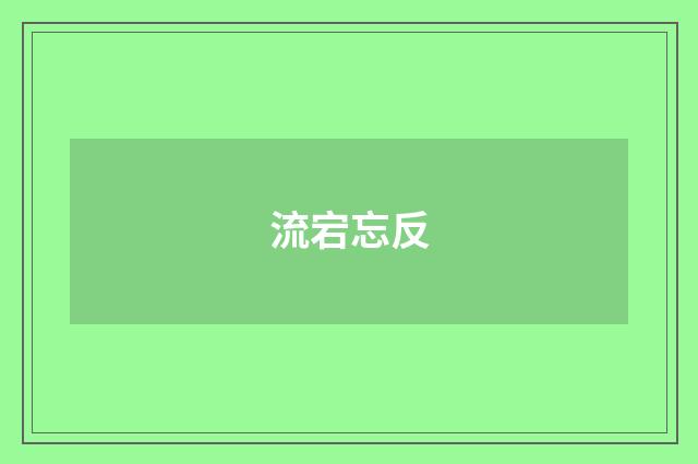流宕忘反