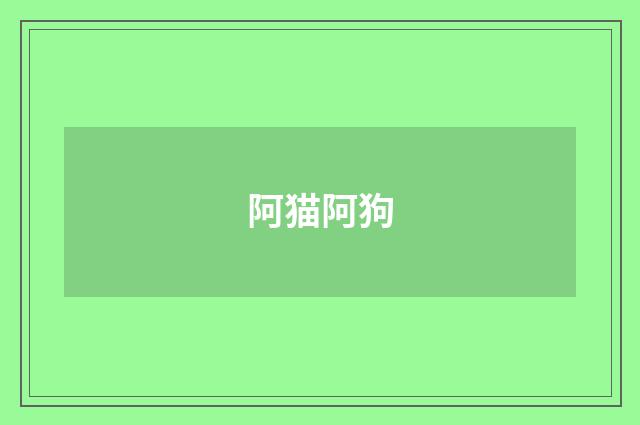 阿猫阿狗