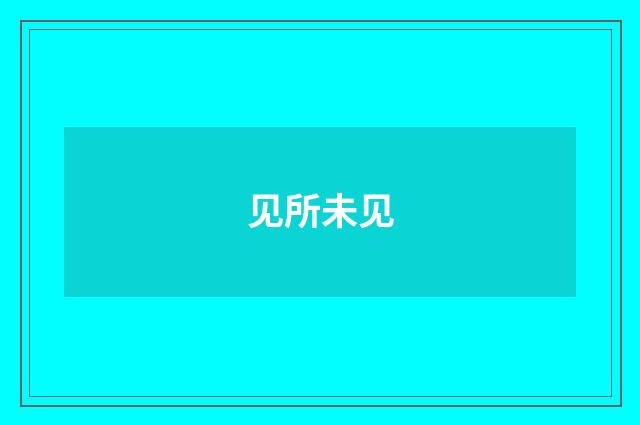 见所未见
