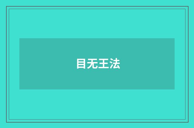 目无王法